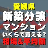 愛媛県の新築分譲マンションはいくら？平均価格・広さ面積・人気の間取りを徹底リサーチしてみた