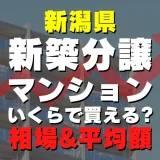 新潟県の新築分譲マンションはいくら？平均価格・広さ面積・人気の間取りを徹底リサーチしてみた